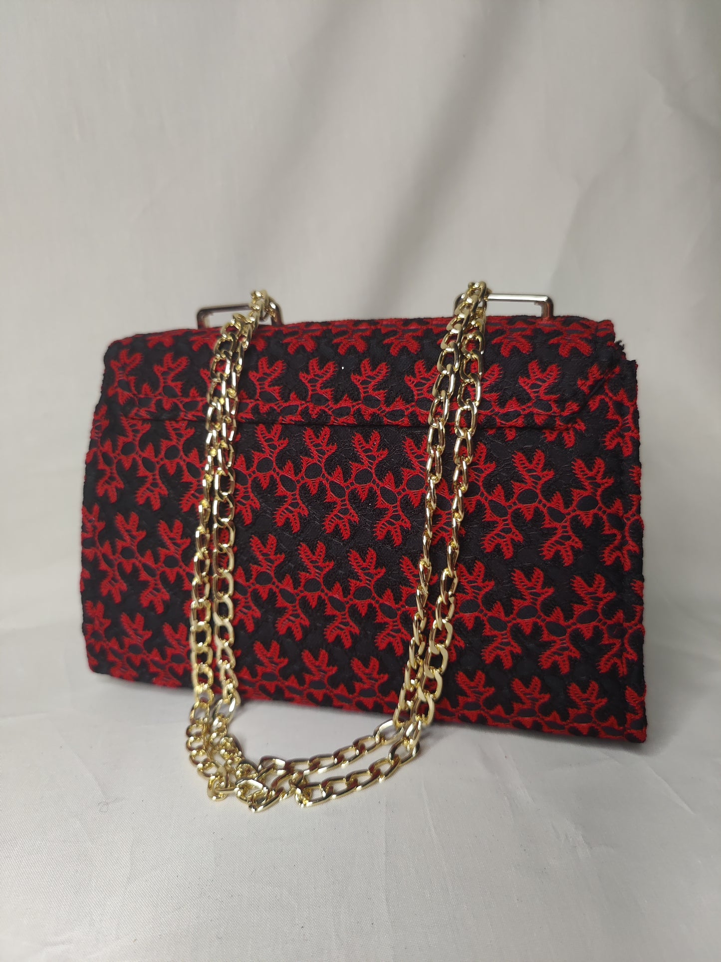 Scarlet Noir Embroidery Bag