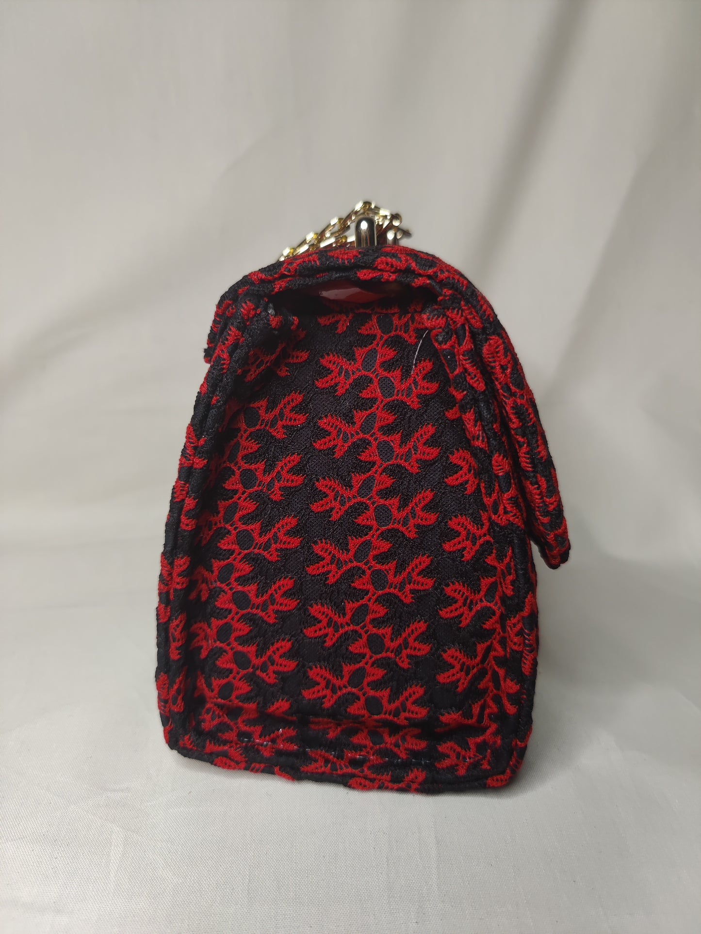 Scarlet Noir Embroidery Bag