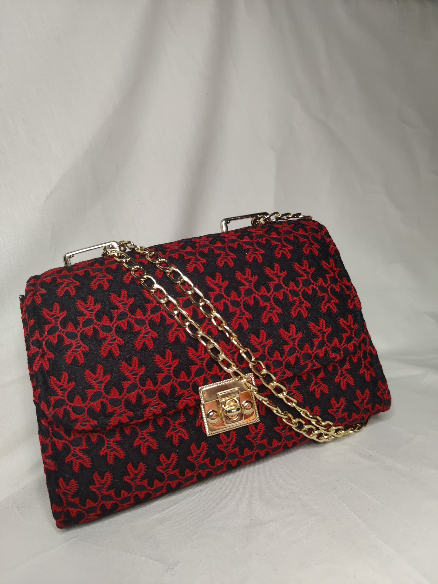 Scarlet Noir Embroidery Bag