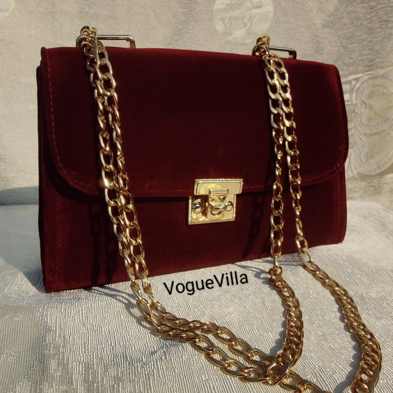 "Maroon velvet " Crossbody bags