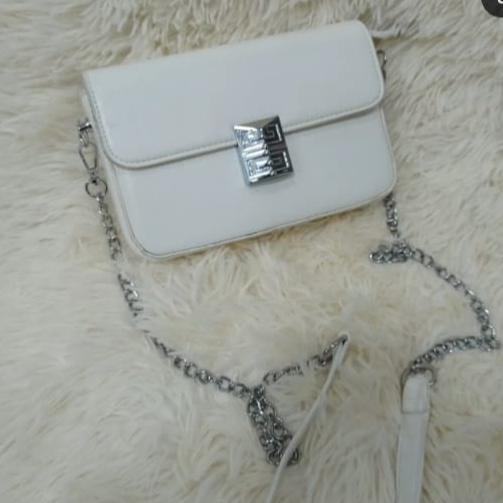 White Silver Chain Crossbody