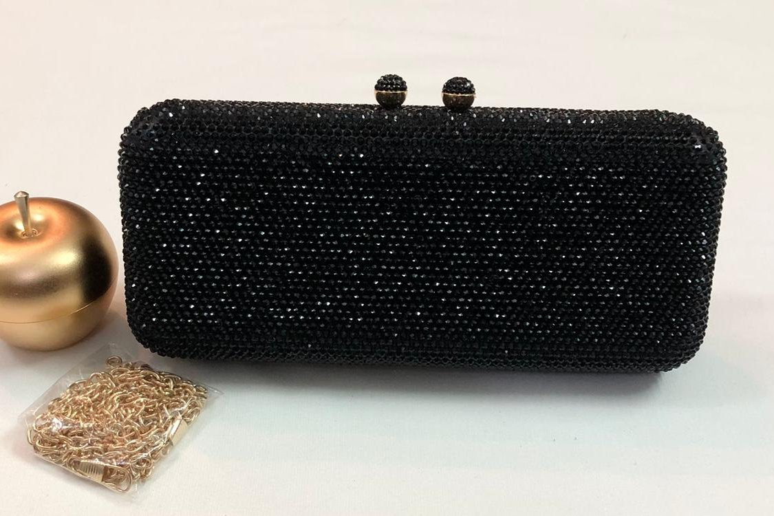 Black Luxury stones Clutch