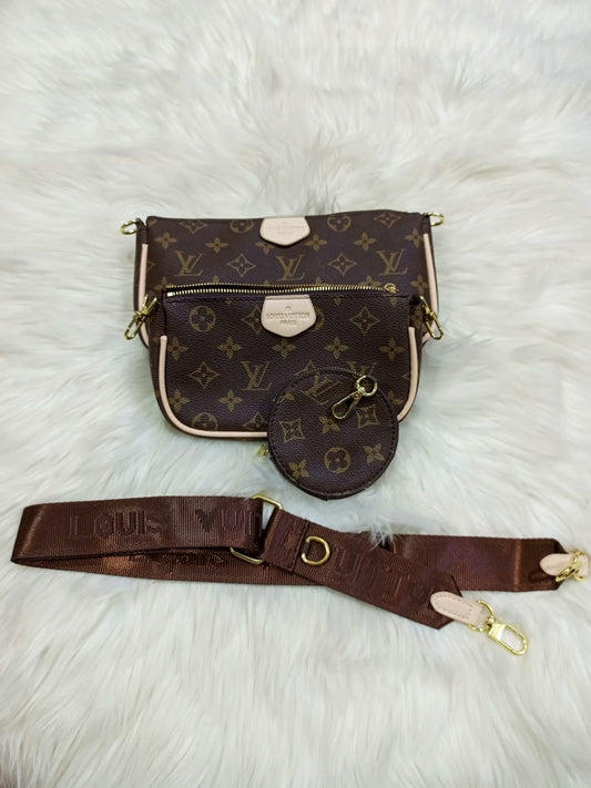 BROWN DOUBLE CROSSBODY