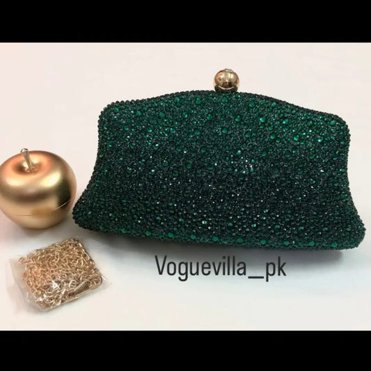 EMERALD STONES CLUTCH